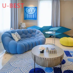 Sofá de bolha estilo bomadeira, sofá de design criativo estilo francês e de forma especial para 3 pessoas, sala de estar
