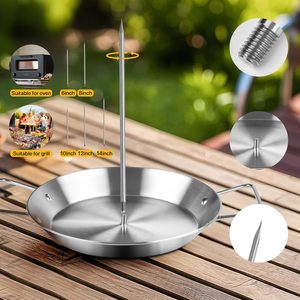 Stainless Steel Vertical Screw <b>BBQ</b> Pot Accessories Barbecue Grill Roast Chicken Rack Vertical Skewer <b>BBQ</b> Plate - Product Image 5