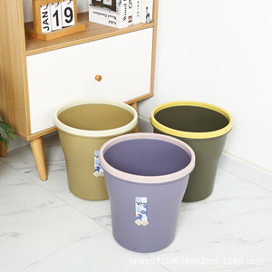 ถังขยะทรงกลมสีกากีความจุขนาดใหญ่ใช้ในบ้านสำหรับห้องครัวห้องน้ำห้องนอน - Product Image 2