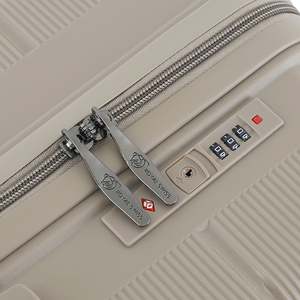 Set di valigie in alluminio leggero 3 pezzi Beige rosa verde TSA Spinner con chiusura a cerniera con chiusura a cerniera per uso aeroportuale - Product Image 2
