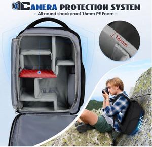 Sac à dos pour appareil photo, sac pour appareil photo reflex numérique, sac pour appareil photo sans miroir avec housse de pluie imperméable, échantillon gratuit - Product Image 3