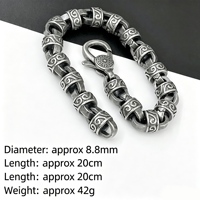 Bracelet Hip-hop en argent plaqué cuivre à motif à pois, unique et polyvalent, accessoire de mode.
