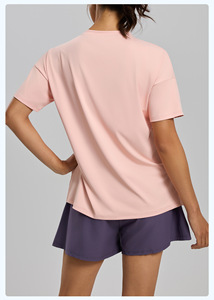 Top Deportivo Ecológico Reciclable de Corte Ajustado para Yoga y Fitness, de Secado Rápido, Transpirable, con Cuello Redondo y Manga Corta, de Spandex/Poliéster, para Verano - Product Image 5