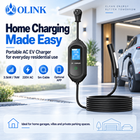 Chargeur EV portable OLINK 7kW 32A pour la maison, le garage, les voyages, le camping, les hôtels, les voyages en voiture, la recharge des voitures électriques PHEV avec câble de 5 m