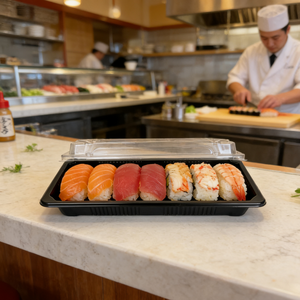 Caja de Embalaje para Sushi, PET de Grado Alimenticio, Desechable, Suministros para Catering de Comida Asiática, Contenedor de Plástico para Llevar Sushi con Tapa, Venta al Por Mayor - Product Image 2