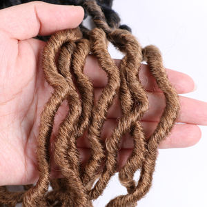 18 pulgadas rizado ondulado Gypsy Locs Ombre Crochet Hair Pre Looped Goddess Faux Locs pelo trenzado sintético para mujer africana - Product Image 3