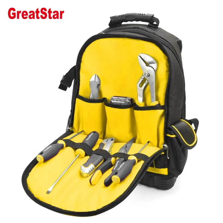 Greatstar Large Capacity Durable Multi Pockets bag 16" Tool Bag Backpacks Tool kit Electrician Hand bag