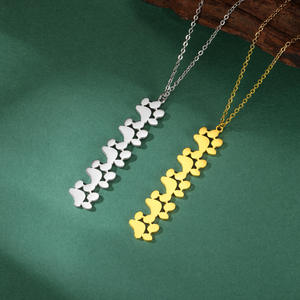 बेस्टसेलर पाव प्रिंट नाम हार व्यक्तिगत पालतू प्रेमी गहने स्टेनलेस स्टील अनुकूलन योग्य यूनिसेक्स न्यूनतम बयान - Product Image 3