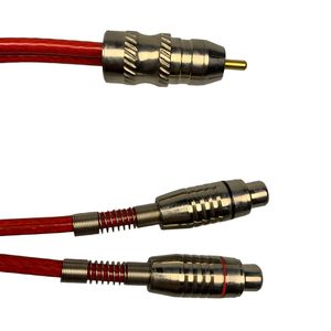Câble audio rouge haute teneur en cuivre 2R-2R avec 1 connecteur mâle et 2 connecteurs femelles nickelés, adapté aux amplificateurs - Product Image 4