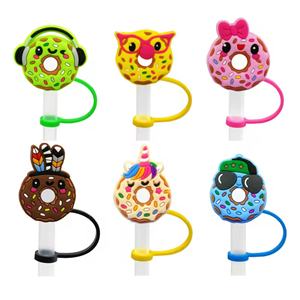 หมวกฟางการ์ตูนน่ารักแบบกำหนดเอง ขายส่ง ที่ครอบหลอดซิลิโคนแบบพกพาสำหรับอุปกรณ์บาร์ - Product Image 4