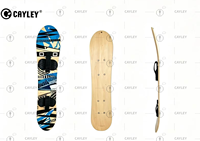 Planche à neige en bois imprimée graffiti avec sangles de fixation, pour le ski freestyle en descente et les loisirs hivernaux en montagne