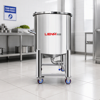 Cuve de stockage et de mélange mobile SUS304 316, capacités 250L, 500L, 1000L, avec mélangeurs statiques pour applications cosmétiques/liquides