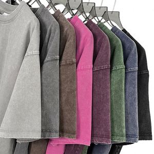 Custom <b>Vintage</b> Oversized Unisex Knitted Short Sleeve T-Shirt 100% Cotton Streetwear <b>Graphic</b> <b>Tees</b> Plus Size Blank - Product Image 2