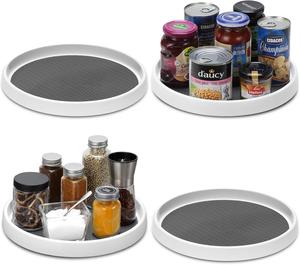 Set of 4 10-Inch PP Plastic Non-Skid Lazy Susan Organizers-Turntable Rack Cabinet <b>Pantry</b> Organization Storage <b>Kitchen</b> Fridge - Product Image 5