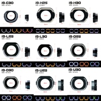VAHID Factory Sales Acrylic Angle Eyes Halo Rings Shroud 3" 2.5" Inch Bi LED Projector Lens Crystal Cover RGB Welcome Light DRL