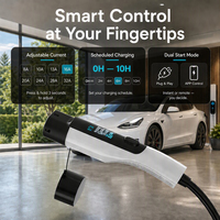 Chargeur EV portable 3,5 kW V2L 16A 240V pour voiture électrique, chargeur d'urgence EV, Type 2 Type 1 GBT, contrôle par application, prise universelle