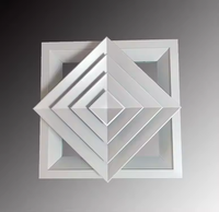 Promotion Diffuseur d'air carré 4 voies moderne en alliage d'aluminium à lamelles pour ventilation extérieure, durable, installation facile, pour entrepôt