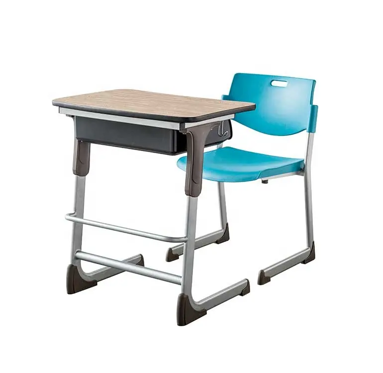 स्टाइलिश स्कूल चेयर स्कूल क्लासरूम डेस्क और चेयर सेट एडजस्टेबल सीट ऊंचाई फ़ंक्शन