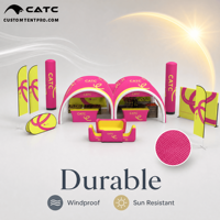 Tente publicitaire gonflable personnalisée CATC, résistante aux intempéries et aux UV, portable, pour événements et fêtes, avec souffleur et ensemble de piliers, certifiée CE