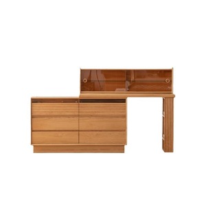 <b>Cherry</b> Wood Dressing Table With Storage Bedroom Furniture Japanese Style Makeup Desk - Product Image 5