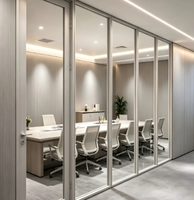 Système de cloisons modulaires en verre, panneaux de 12 mm d'épaisseur, cadre en aluminium, design moderne, isolation phonique, mobile, facile à installer, chambre, salle à manger