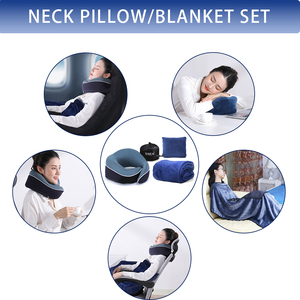 Selimut Perjalanan Multifungsi <span class=keywords><strong>Set</strong></span> Masker Mata 3D Hitam Kualitas Tinggi Bantal Leher Perjalanan Ergonomis dengan Sumbat Telinga - Product Image 2