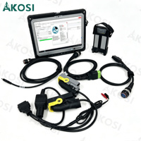 VOCOM II 88894000 트럭 진단 도구 케이블 8핀 88890306 +OBD2 OBDII 88890306+USB 88890305 + ecu 테스트 케이블+CF33 태블릿