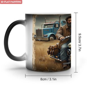 Tasse Magique 11oz en Céramique Noire Givrée à Changement de Couleur Thermique pour Boissons Quotidiennes - Product Image 1