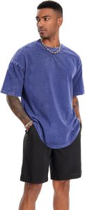 T-shirt Homme Coupe Droite en Coton 100% Écologique, Lavage Acide, Effet Vieilli, Style Urbain, Vente en Gros - Product Image 5