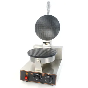 Mini cono de helado eléctrico Industrial comercial y Rollo de huevo, máquina para hacer gofres, aperitivos, panadero con placa única