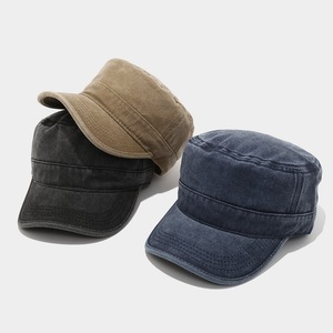 Phong Cách Mỹ Rửa Sạch Faded Màu Rắn Mũ Phẳng Trại Mũ Retro Làm Việc Giản Dị Mặc Bông Mũ Bóng Chày Cho Nam Giới Ngoài Trời Để Che Nắng - Product Image 3