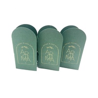 Carte d'échantillon de parfum en forme unique, couleur verte, impression dorée mate, flacon de 2ml/3ml/5ml/10ml, petits flacons d'échantillons de parfum