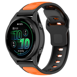 สายนาฬิกาซิลิโคนอัจฉริยะแบบคู่สำหรับนาฬิกา Huawei Watch 4 GT5 Xiaomi S4 amazfit Garmin 20มม. 22มม. สองสีสายรัดกีฬาหัวแบน - Product Image 2