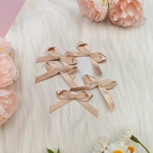 Lazo de cinta de satén pequeño prefabricado para accesorios de ropa interior, accesorio de ropa hecho a mano al por mayor y personalizado, lazo de cinta de satén de papel - Product Image 2