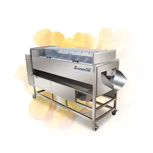 Línea de máquina para hacer patatas fritas a gran escala, máquinas para freír patatas fritas, máquina freidora de Gas para patatas fritas