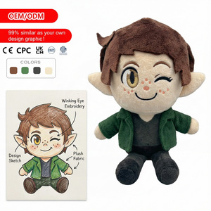 Fabricante de Juguetes de Peluche Personalizados OEM/ODM, Mini Duende Sonriente con Ojos Parpadeantes, Decoraciones con Temática de Aventuras en el Bosque, Adornos Lindos para Niñas, Peluche de Mapache Personalizado - Product Image 1