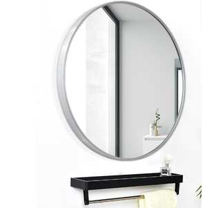 Miroir mural rond en métal argenté pour salle de bain, coiffeuse, salon, décoration intérieure, vente en gros - Product Image 1