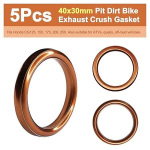 Juego de 5 Juntas de Escape de Cobre de Alta Calidad, Nuevas, Directas de Fábrica, para Motocicletas CG125 150 200cc, Pit Dirt Bike, <span class=keywords><strong>ATV</strong></span>, Quad - Product Image 2