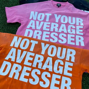 Custom <b>High</b> Quality Rhinestone Screen Print Tee Crop Street Washed <b>Tshirt</b> for Men - Product Image 2