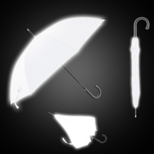 Reflective Stripes Straight Umbrella Fiberglass <b>Frame</b> Semi-Automatic Opening All-Season 8-Rib for Night Safety Evening Commuters - Product Image 5