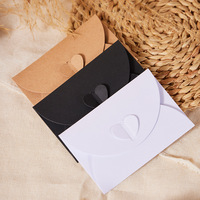 Enveloppe cadeau en papier kraft avec fermoir cœur, pochette personnalisée multicolore avec fenêtre pour logo, vente en gros