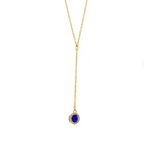 Châu Âu Phong Cách Mỹ 18K Vàng Thật Mạ December Birthstone Đơn Giản Phong Cách Nhỏ Tươi Đồng Vòng Cổ Cho Nữ