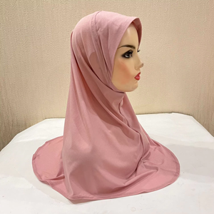 卸売マレーシア<span class=keywords><strong>2</strong></span>〜7歳固体ストレッチワンピース子供キャップフルカバーヘッドスカーフTudungインスタントキッドヒジャブ - Product Image 5