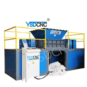 YSDCNC Ce Certified Crusher Plastic Recycling Machine Pp Pe Pvc Scrap Metal Doubleshaft Shredder