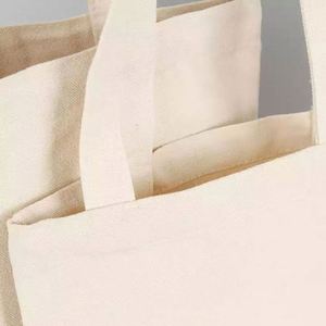 Custom Printed Full Color Eco Recycled Natural <b>Canvas</b> Tote Bag with Zipper and Custom Logo - Product Image 2