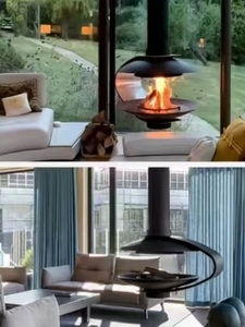 Estufa de Leña Colgante de Bajo Consumo Energético, <span class=keywords><strong>Chimenea</strong></span> de Gas de 800 mm, <span class=keywords><strong>Chimenea</strong></span> Colgante para Interiores, Sala de Estar, Montaje en Techo - Product Image 6