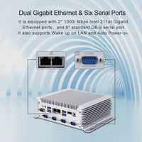 Mini PC industriel sans ventilateur Intel Core I7 4650U Ordinateur de bureau pour projecteur 2*RJ45 6*RS232 RS485 RS422 Prise en charge 3G 4G LTE AES-NI