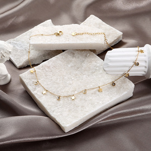 Collar de Acero de Titanio Minimalista y Moderno para Mujer, <span class=keywords><strong>Cadena</strong></span> de Clavícula con Múltiples Circonitas Redondas, Estilo Elegante - Product Image 5
