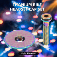 1 ensemble de capuchons de casque de vélo en alliage de titane léger + boulon de potence de vélo M6x30mm résistant à la rouille, 3 couleurs, pièces de vélo