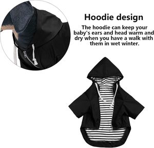 כלב עמיד למים רגליים מעיל רגליים קטנות/בינוני גזעי פוליאסטר קיץ כל המעיל zip הסגר אחסון בכיס רותמת חור-שחור מ' - Product Image 4